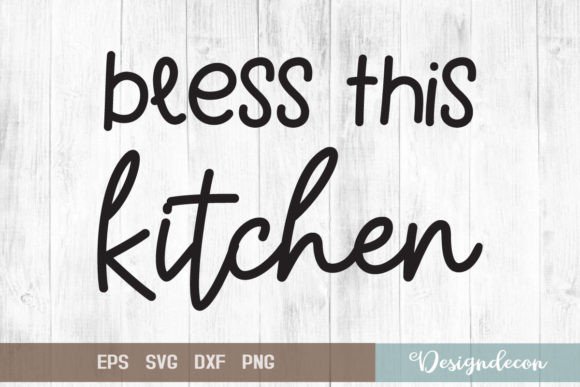Bless This Kitchen Quote Lettering for Real Embroidery Projects
